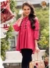 Red Arya Vayu Party Wear Jam Cotton Embroidery Work Western Top 08